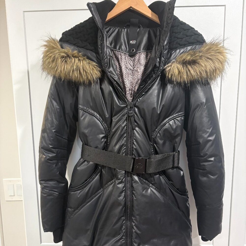 RUD By Rudsak Womens Valente Down Feather Puffer Coat XS Black Parka